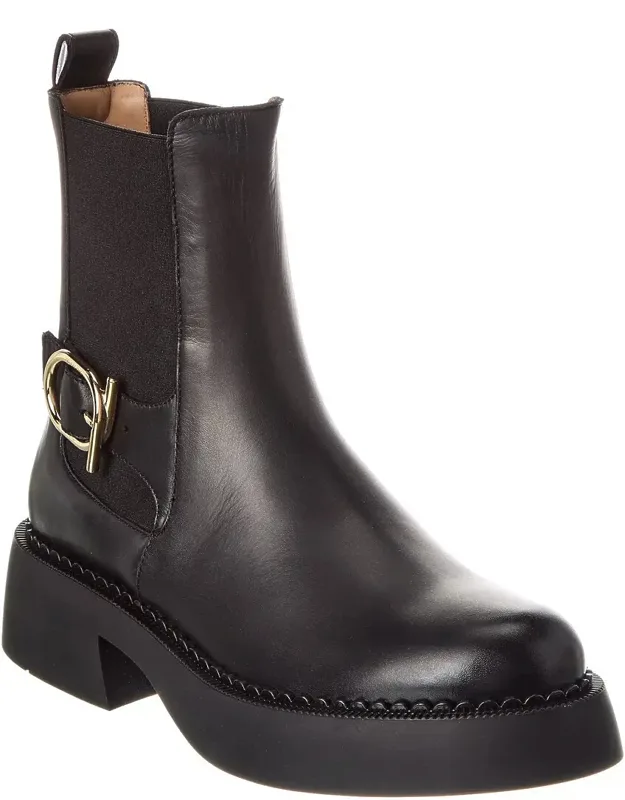 Ferragamo Tia Boot - Made In Italy, Gold-tone Hardware