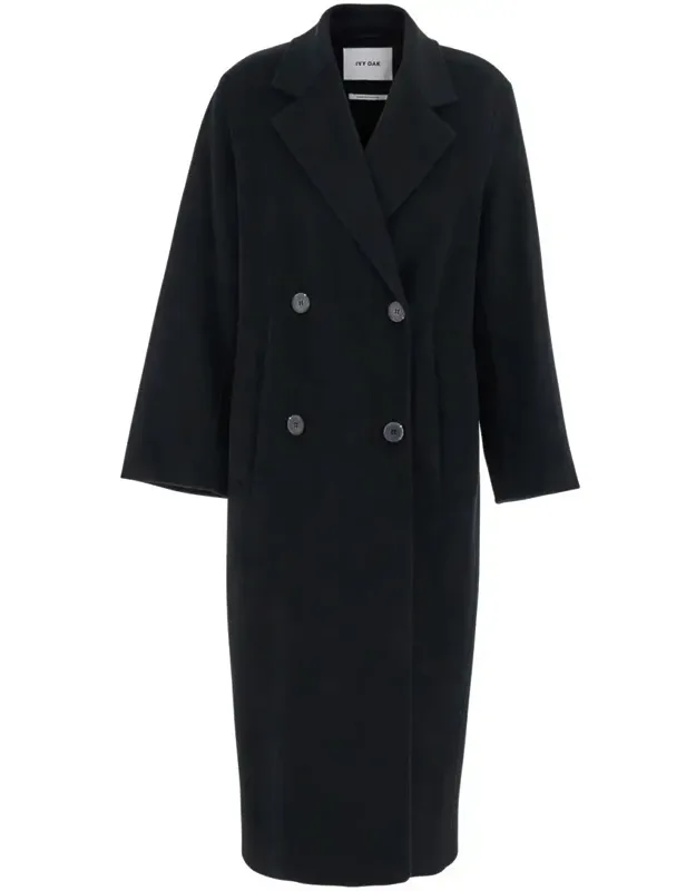 Clara Double-breasted Coat With Notched Revers In Wool