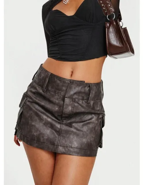 Domenic Faux Leather Mini Skirt