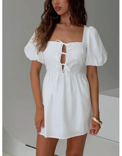 Kreamy Mini Dress With Puff Sleeve And Square Neckline