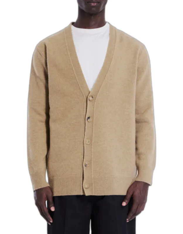 Cardigan With V-neckline And Front Button Closure