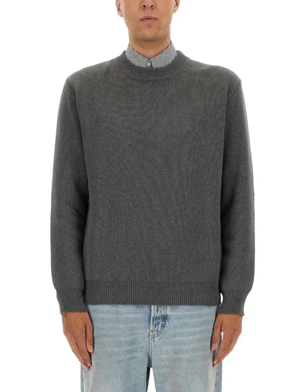 Sweater With Writing On The Back, 96% Cotton, 3% Polyamide, 1% Spandex