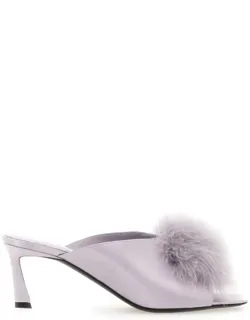 Mules In Satin Crepe
