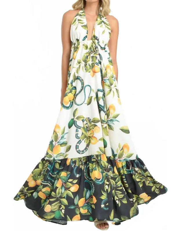 Citrus Blossom Maxi Dress