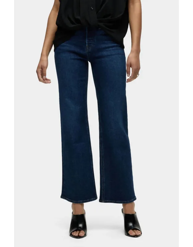 High-rise Wide Leg Ankle Jeans