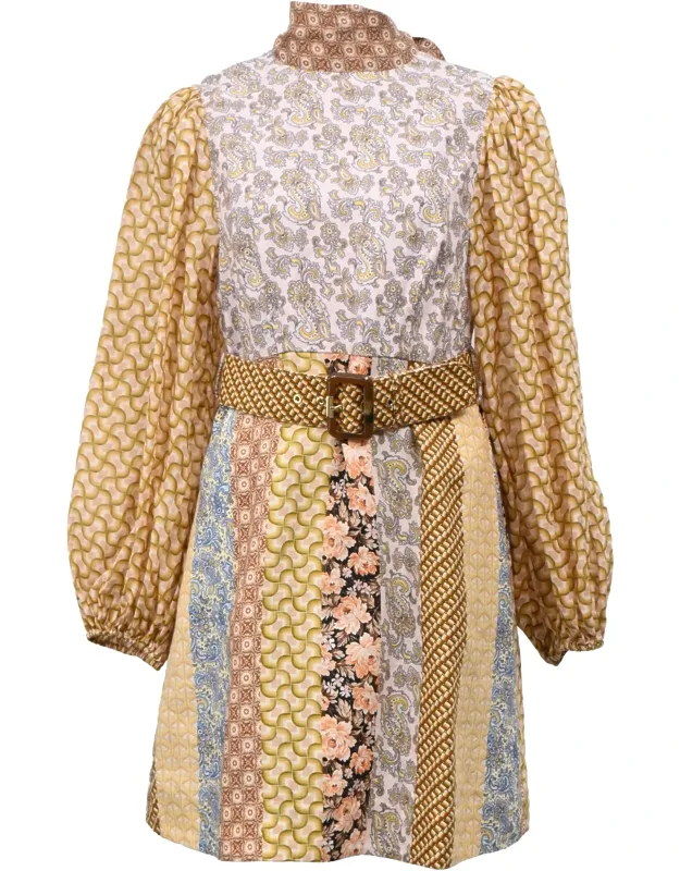 Belted Printed Mini Dress
