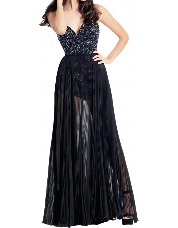 Floral Applique Romper With Detachable Chiffon Skirt