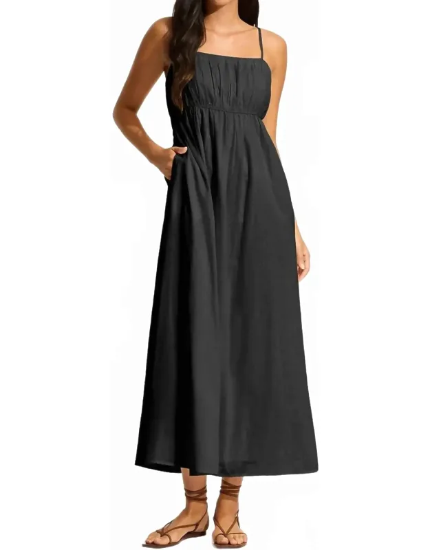 Piped Maxi Dress