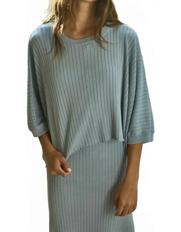 Knit Sweater Boxy Short Sleeve Top