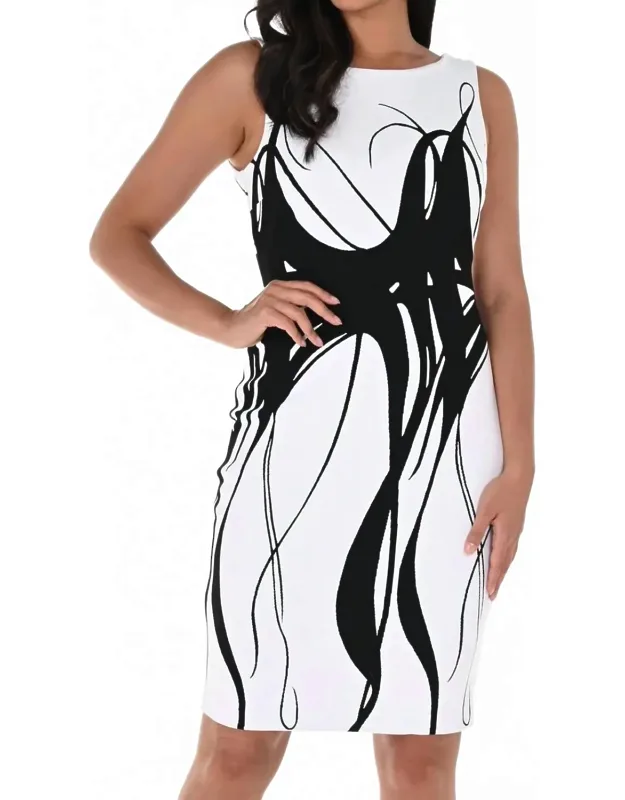 Abstract Print Shift Dress