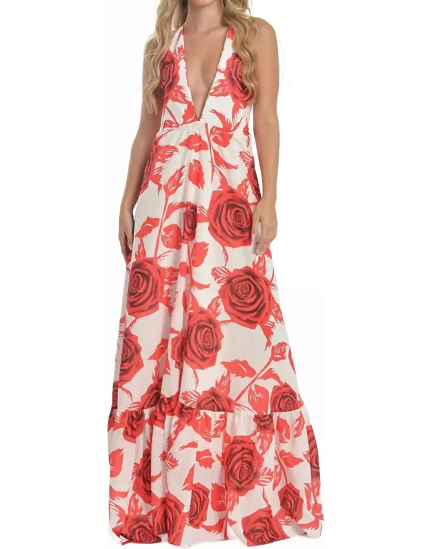 Romantic Rose Print Dress