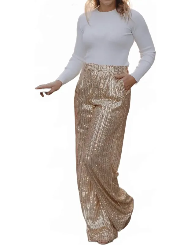Sequin Wide Leg Pants