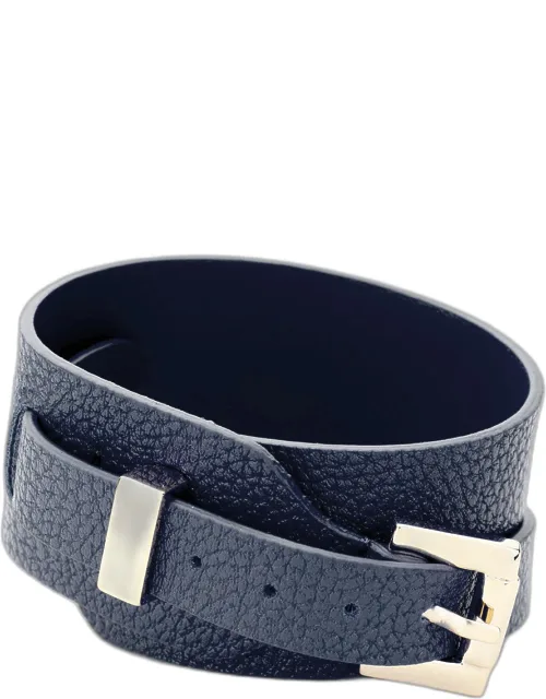 Faux Leather Belt Buckle Wrap Bracelet