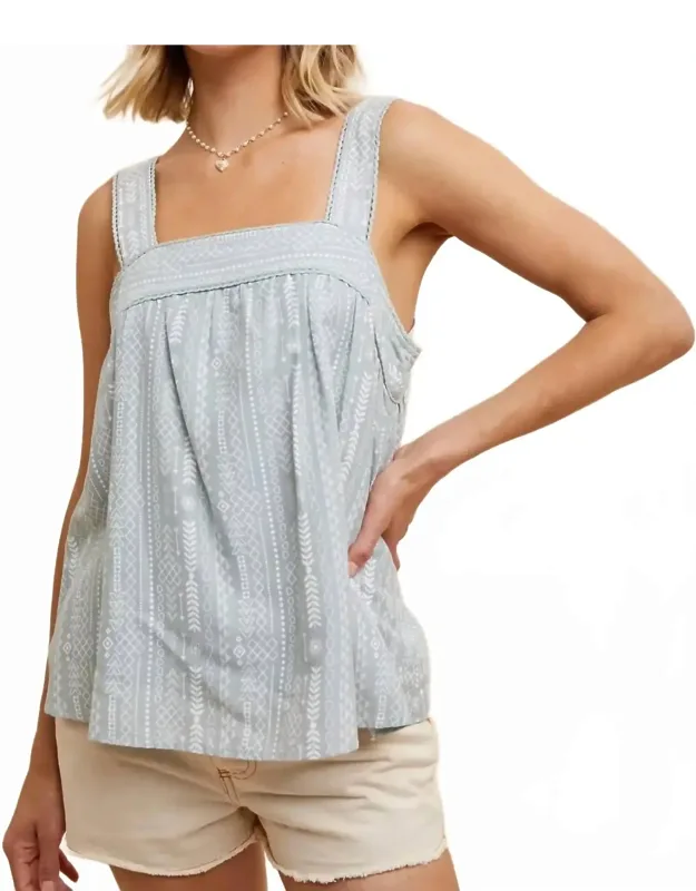 Button Back Smock Tank