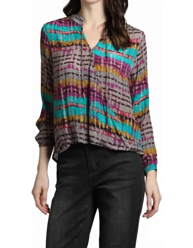 Tie Dye Surplice Blouse