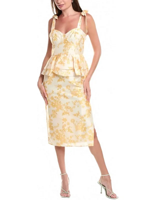 Floral Bustier Peplum Dress