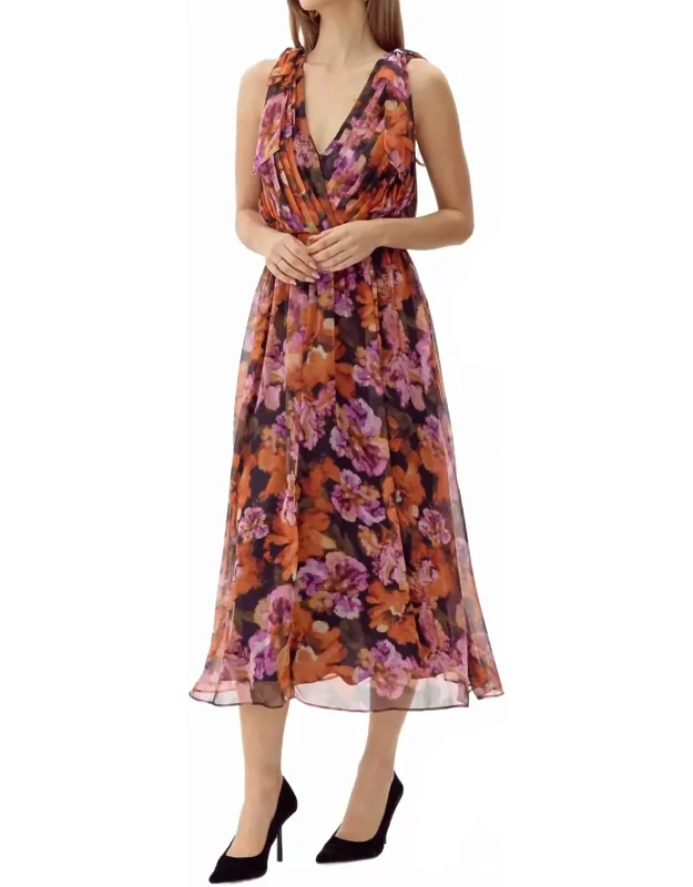 Vianka Tie Shoulder Midi Dress