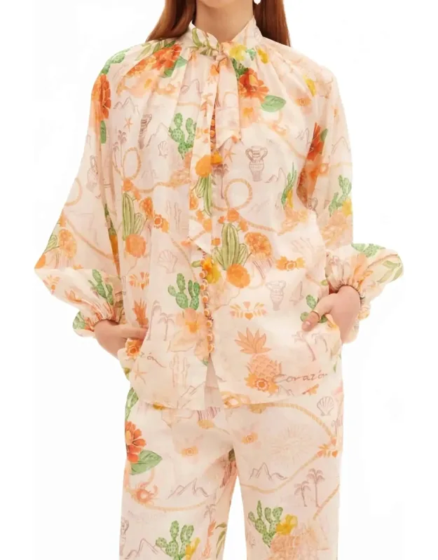 Tie Buttoned Blouse
