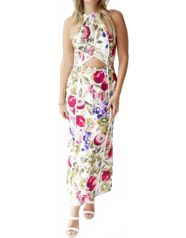 Cut-out Halter Maxi Dress