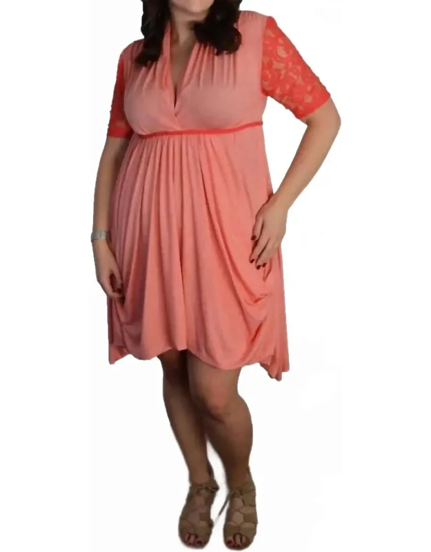 Lace Sleeve Goddess Pocket Dress