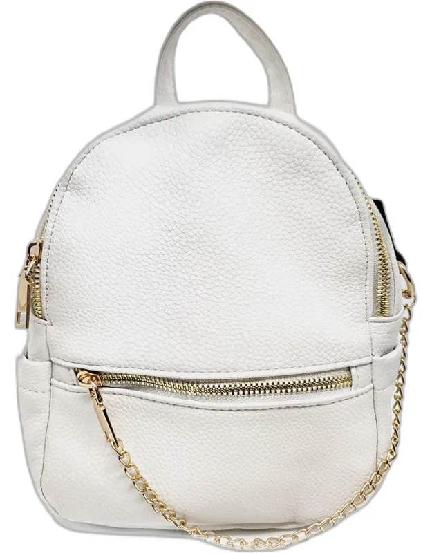 Draped Chain Faux Leather Mini Backpack