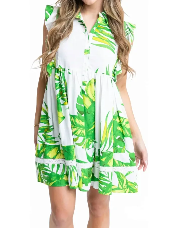 Palm Leaf Tier Dress