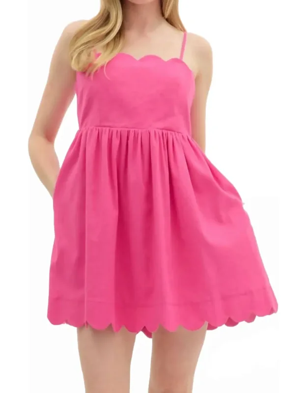 Scallop Accent Mini Dress