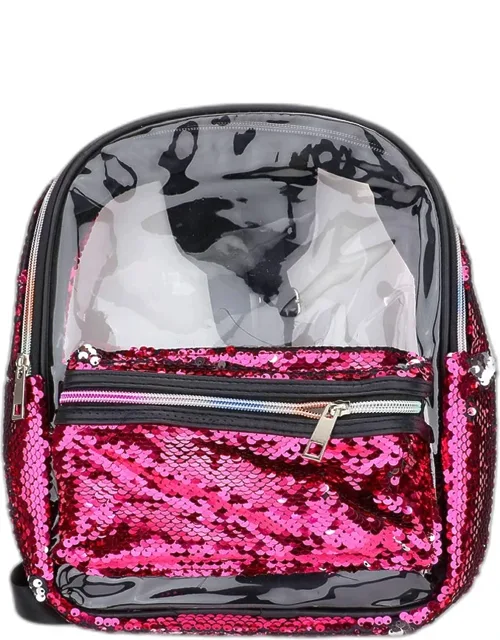 Sequin Rainbow Zipper Transparent Mini Backpack