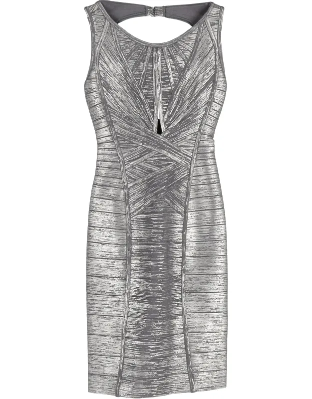 Foil Cutout Bandage Dress