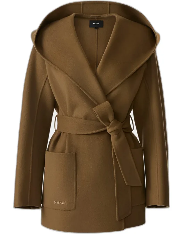 Double-face Wool Wrap Coat
