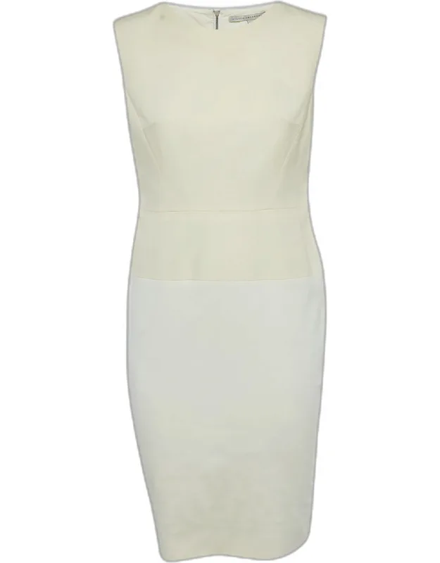 Off-white Cotton Blend Sleeveless Short Dress