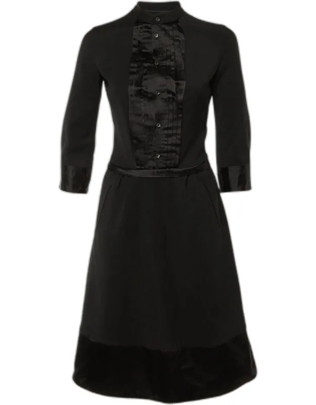 Wool & Satin Midi Dress