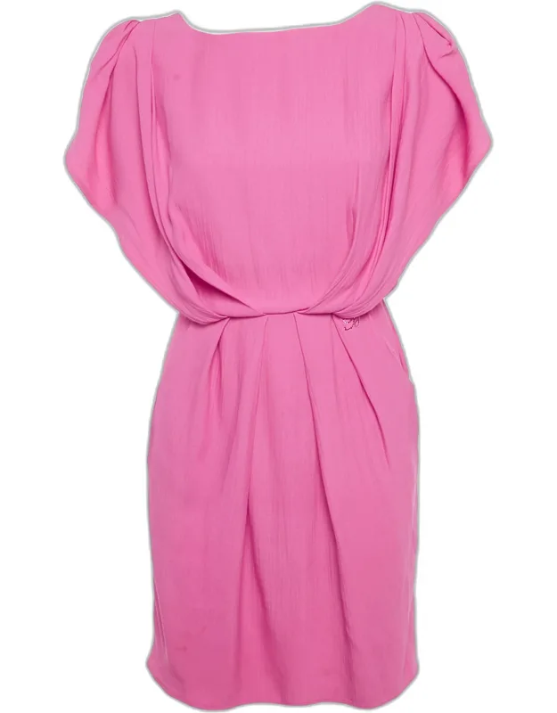 Crepe Sleeveless Bateau Mini Dress