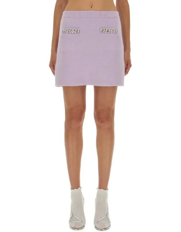 Knit Skirt With Crystals