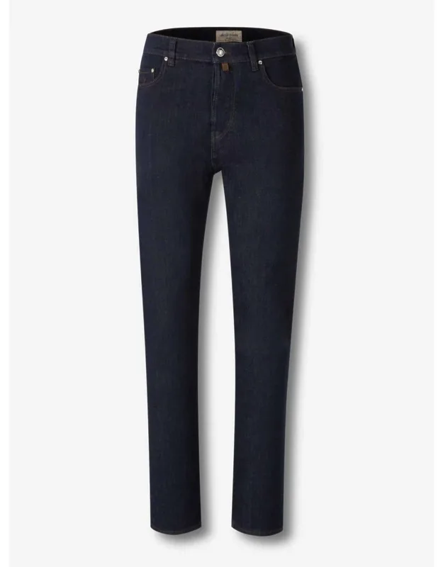Straight Jeans With Five Pockets And Mid-rise Waist