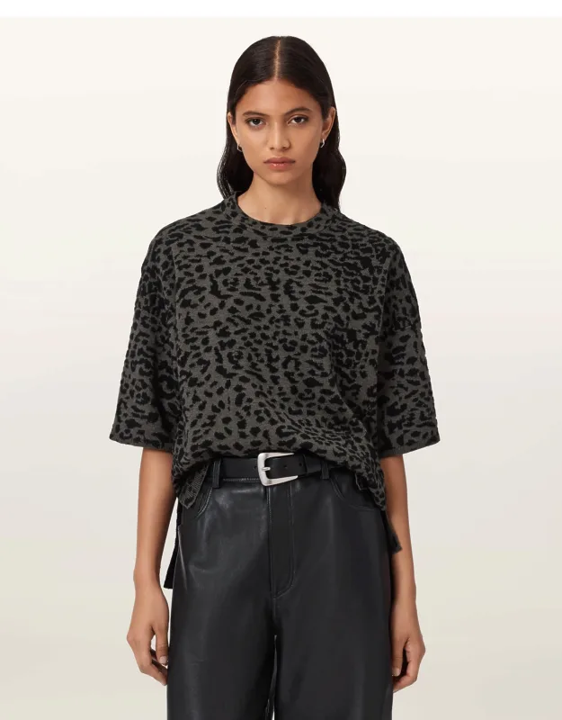 Lenny Leopard Print Wool T-shirt