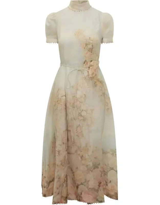 Midi Silk Dress With Print