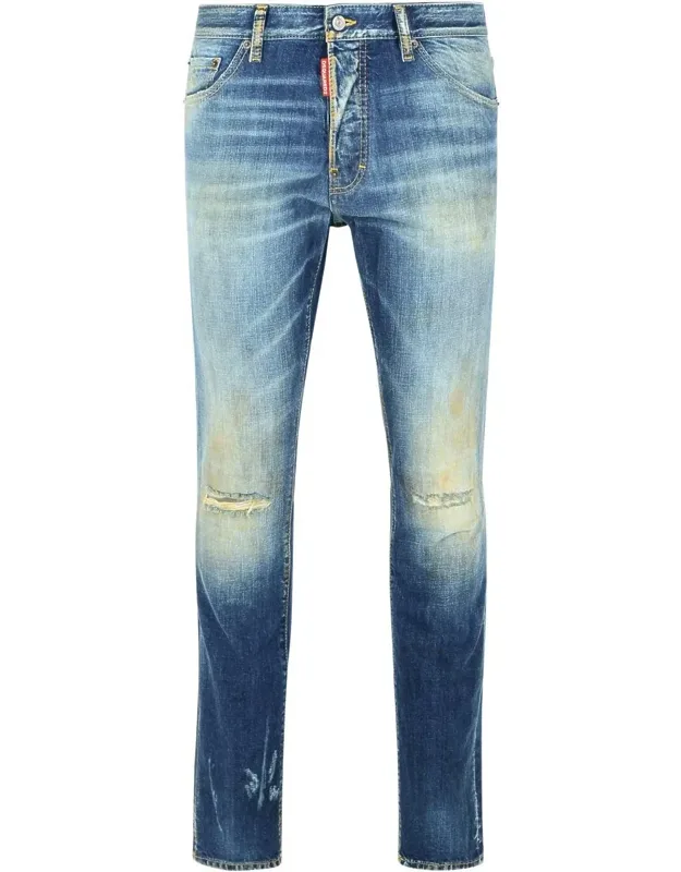 Dsquared2 Cotton Jeans With Button Closure And Flap