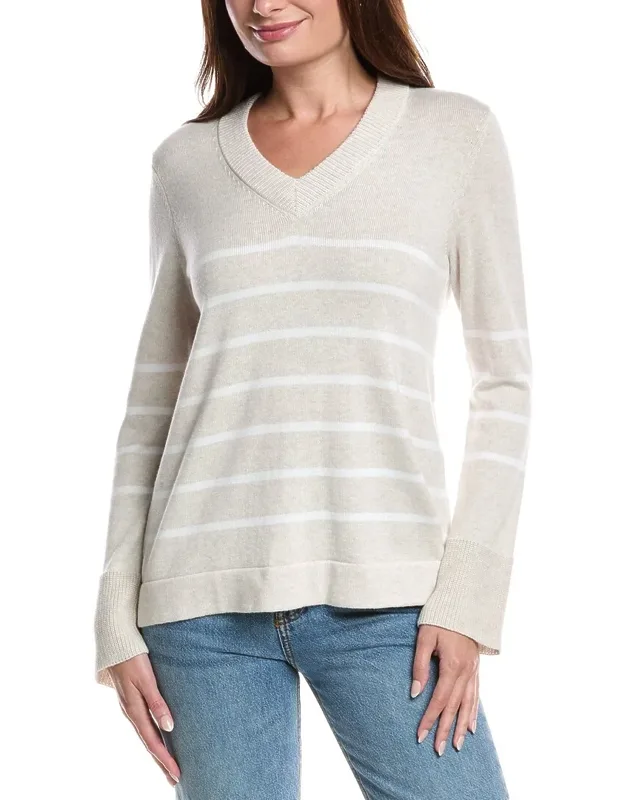 Stripe V-neck Sweater