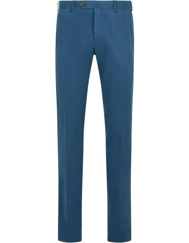 Slim Light Blue Stretch Cotton Pants