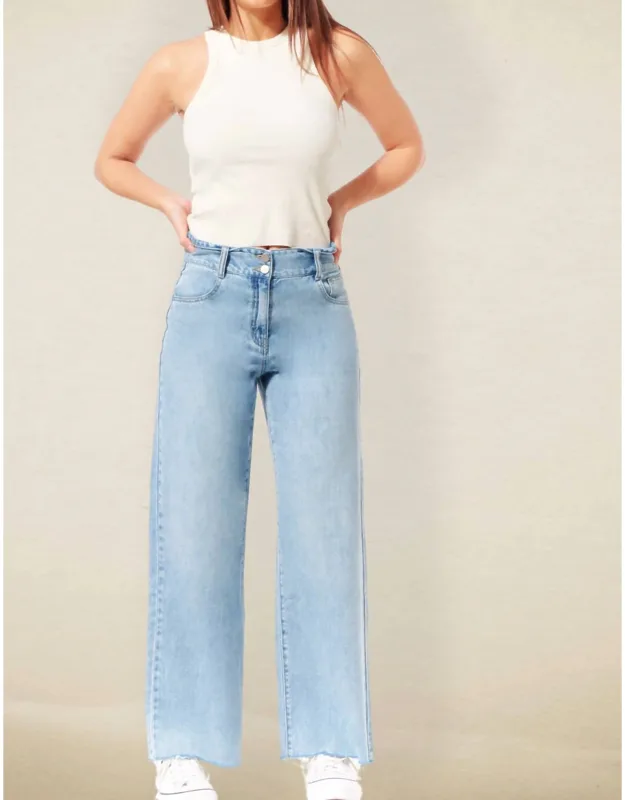 Bleach Please Folded Waistband Jeans