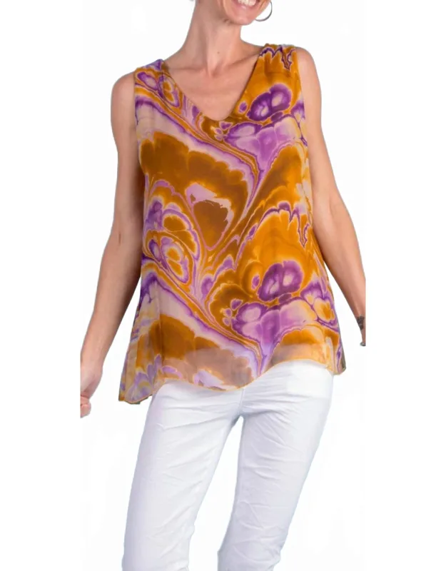 Fernanda Swirl Silk Top