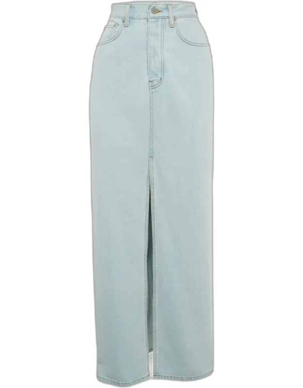 Denim Slit Detail Maxi Skirt