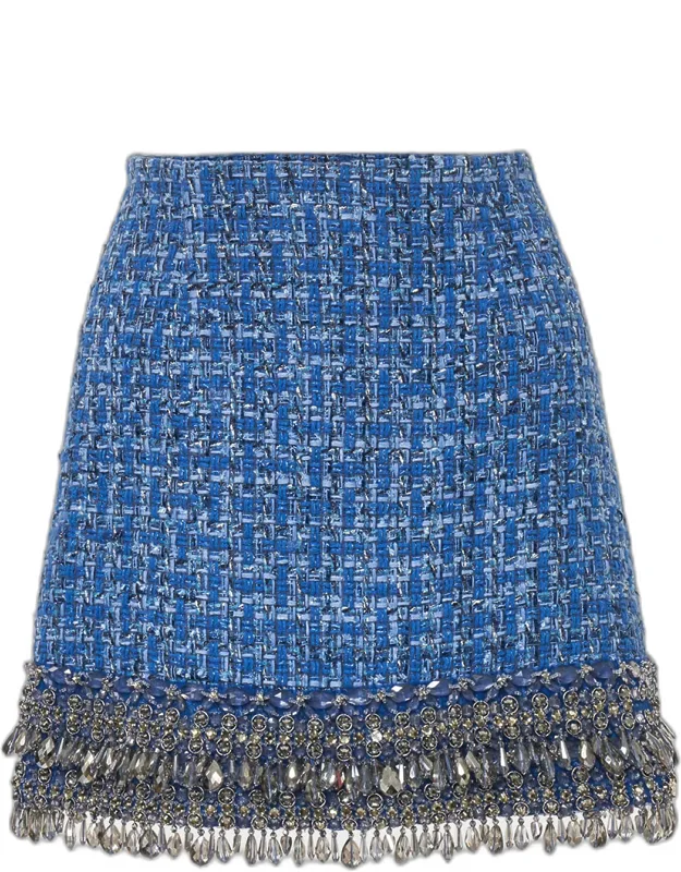 Embellished Tweed Mini Skirt