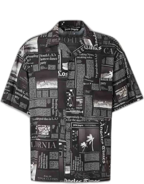 T-shirt With Newspaper Motif