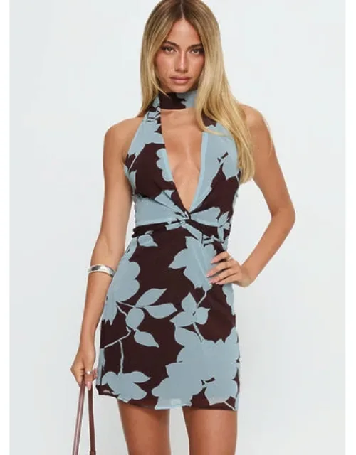 Cecily Scarf Halter Mini Dress