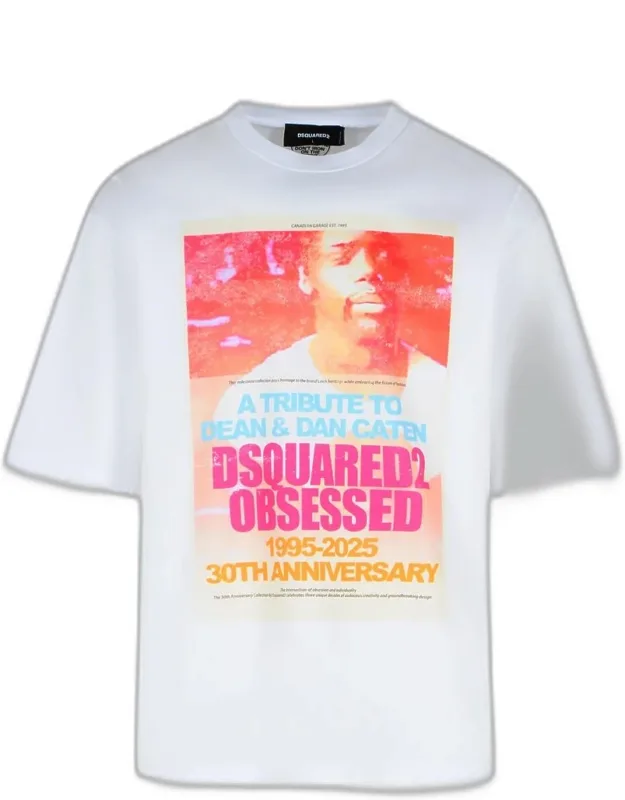 T-shirt With Crew Neck And Maxi Front Print