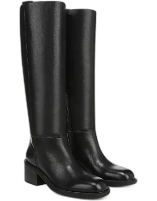 Franco Niva Knee High Boot 7.5 M Round Toe - Leather Upper, Side Zipper Closure