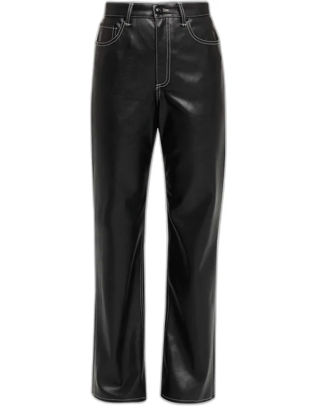 Shea Straight Faux-leather Pants