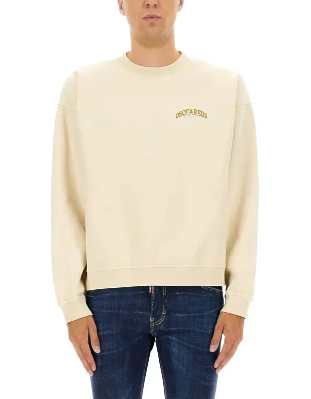 Sweatshirt With Logo, 100% Cotton